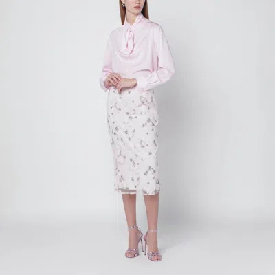 Max Mara Pink Blouse In Silk Charmeuse In Pink