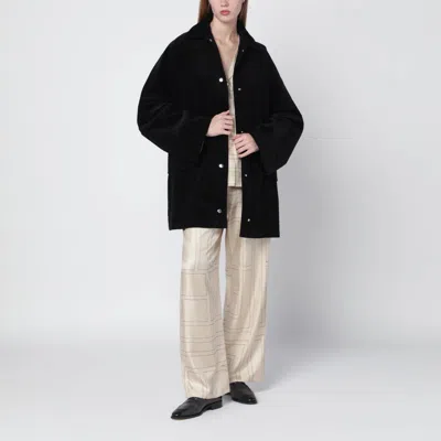 Totême Toteme Organic Cotton Corduroy Overshirt Jacket In Black