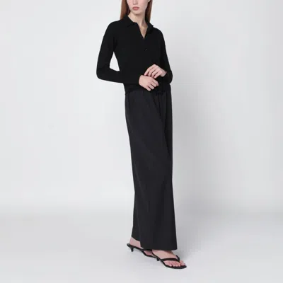 Max Mara Navy Wool-blend Cardigan In Black