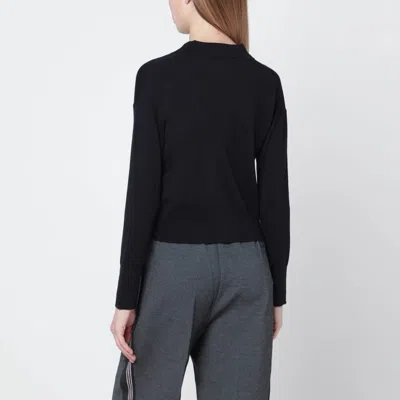 Max Mara Navy Wool-blend Cardigan In Blue