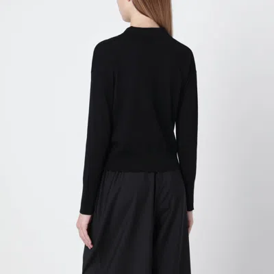 Max Mara Navy Wool-blend Cardigan In Black