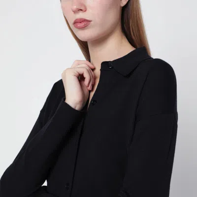 Max Mara Navy Wool-blend Cardigan In Blue