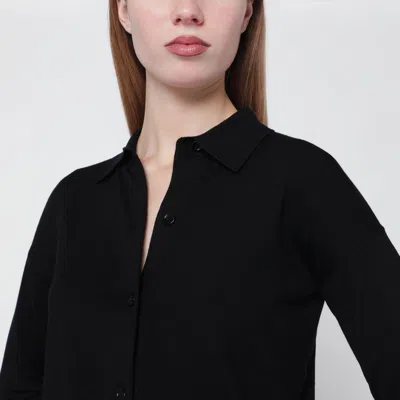 Max Mara Navy Wool-blend Cardigan In Black