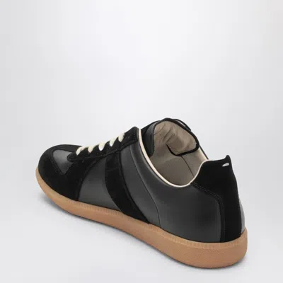 Maison Margiela Casual Low Top Sneakers With Suede Panels In Black