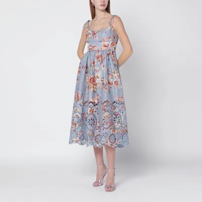 Zimmermann Womens Chambray Floral Awaken Picnic Floral Linen Midi Dress Xxs In Multi