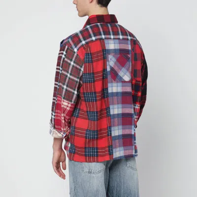 Needles Cotton Patchwork Check Shirt In Multi