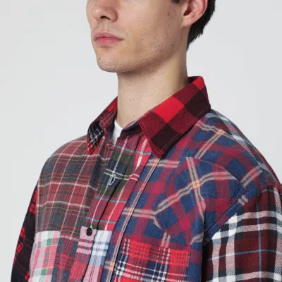 Needles Cotton Patchwork Check Shirt In Multi