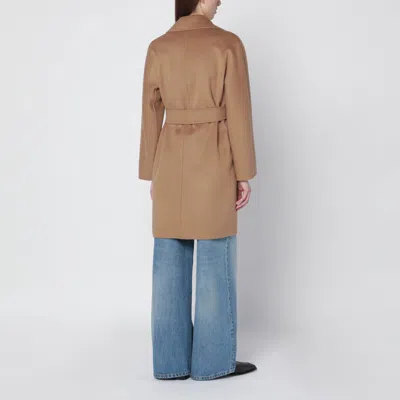 Max Mara Camel Wrap Coat In Cashmere And Wool In Brown
