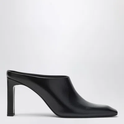 Totême Black Leather Mules With Strap In Black