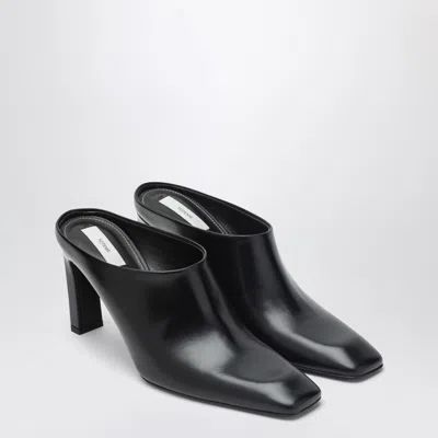 Totême Black Leather Mules With Strap In Black