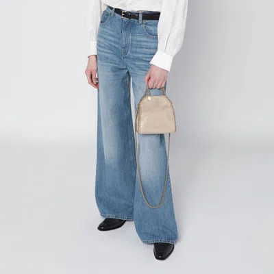 Stella Mccartney Tiny Faux Leather Falabella Tote Bag In Metallic