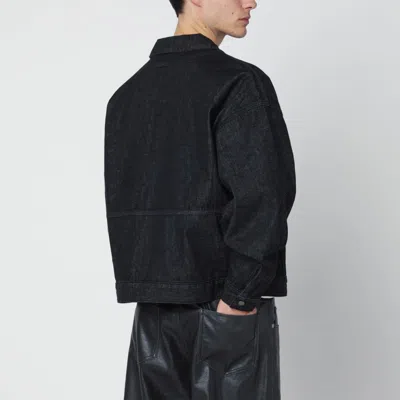 Essentials Denim Zip Shirt Jacket In Black