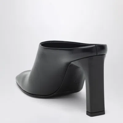 Totême Black Leather Mules With Strap In Black