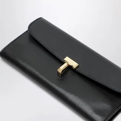Totême Black Smooth-leather T-lock Wallet In Black