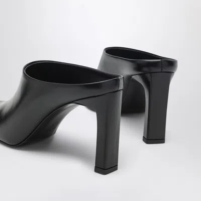 Totême Black Leather Mules With Strap In Black