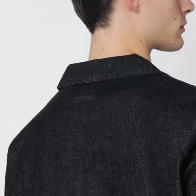 Essentials Denim Zip Shirt Jacket In Black