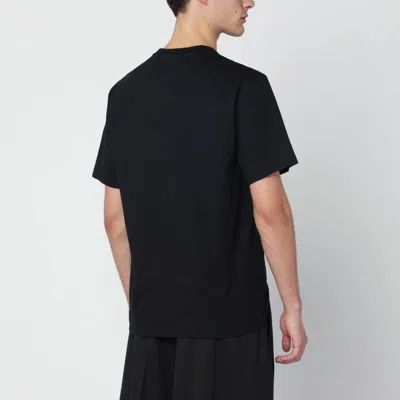 Burberry Equestrian Knight Cotton T-shirt In Black