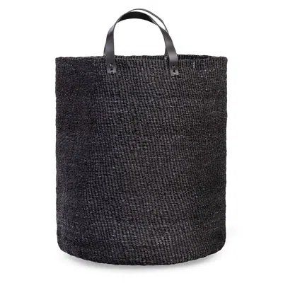 Mifuko Kiondo Floor Basket - Black With Handles Xl In Black