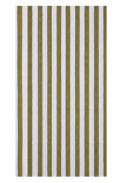 Nologo-chic Broad Stripe Cloth Table Cloth  Cotton Olive S-m  Green In Green