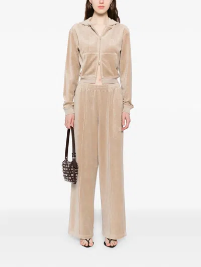 Alexander Wang Crystal-embellished Track Pants In Neutral