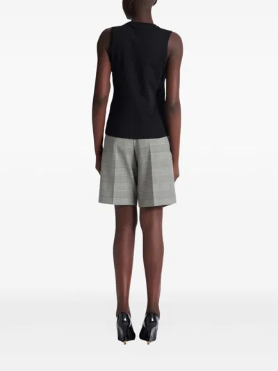 Balmain Logo Cotton Tank Top In Black
