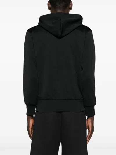 Comme Des Garçons Comme Des Garcons Logo Zipped Cotton Hoodie In Black
