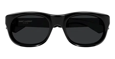 Saint Laurent Sl 815 Romy Linea Sl Logo 001 Black Black Sunglasses In Black