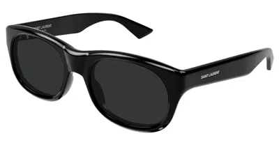 Saint Laurent Sl 815 Romy Linea Sl Logo 001 Black Black Sunglasses In Black
