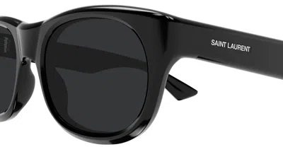 Saint Laurent Sl 815 Romy Linea Sl Logo 001 Black Black Sunglasses In Black