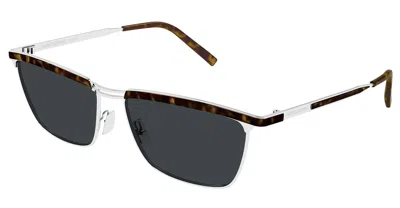 Saint Laurent Sl 795 Joe-002 - Silver / Havana Sunglasses In Black