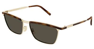 Saint Laurent Sl 795 Joe-001 - Gold / Havana Sunglasses In Brown