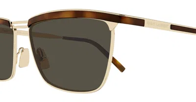 Saint Laurent Sl 795 Joe-001 - Gold / Havana Sunglasses In Brown