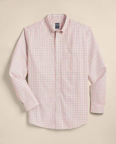 Brooks Brothers Big & Tall Stretch Supima Cotton Non-iron Twill Polo Button Down, Tattersall Sport Shirt In Multi