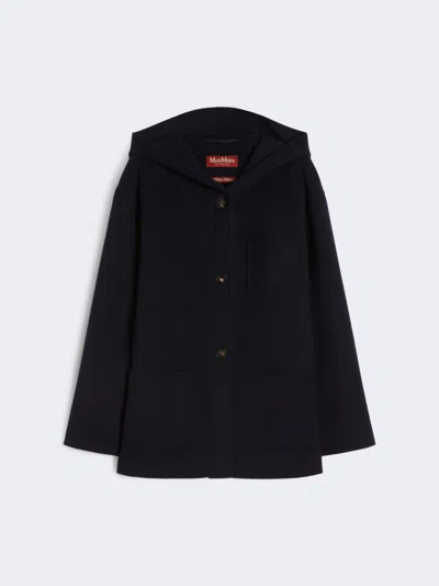 Max Mara Cashmere, Wool And Silk Hooded Coat In Black