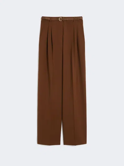 Max Mara Studio Mstbacio Trouser Chocolate In Brown