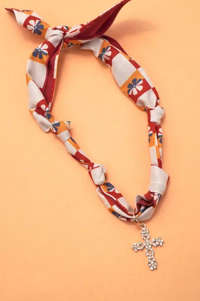Josslyn By Wall To Wall Women's Handcrafted Scarf Necklaces In Red Multi In Multi