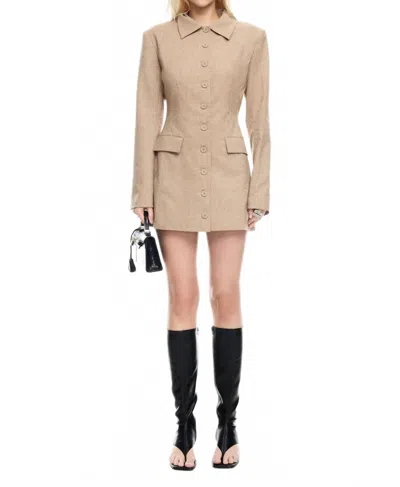 Lioness Cheri Mini Dress In Tan Plaid In Brown