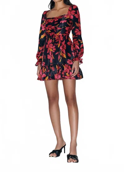 Saylor Fritz Mini Dress In Floral Print In Black