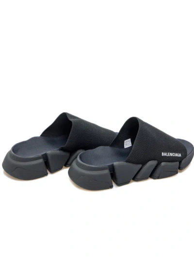 Balenciaga Slide Speed 2.0 In Maglia Riciclata  Da Donna In Nero In Black