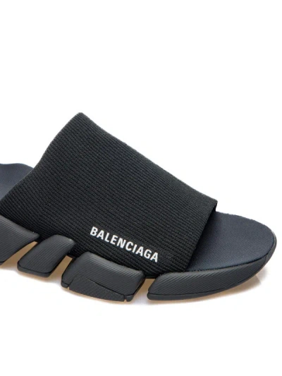Balenciaga Slide Speed 2.0 In Maglia Riciclata  Da Donna In Nero In Black
