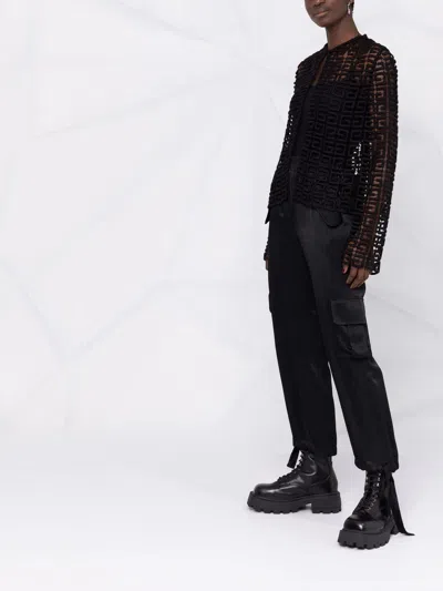 Givenchy 4g Guipure Cardigan Jacket In Black
