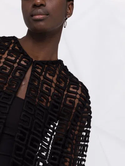 Givenchy 4g Guipure Cardigan Jacket In Black