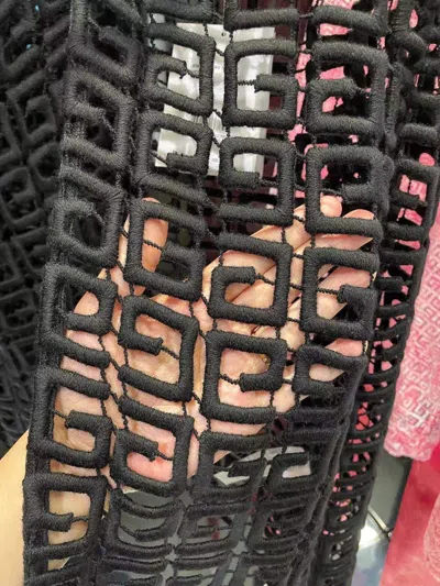 Givenchy 4g Guipure Cardigan Jacket In Black