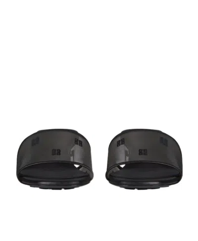 Givenchy G Cube Mules In 4g Transparent Mesh In Black