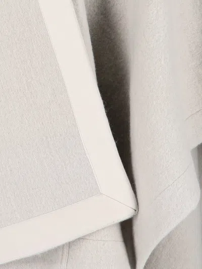 Rick Owens Funnel-neck Mid-length Cape In White