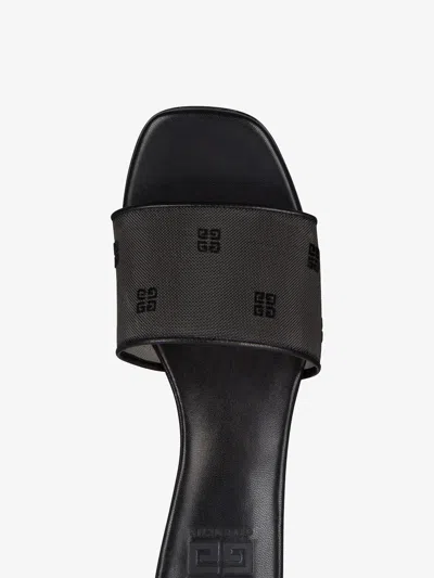 Givenchy G Cube Mules In 4g Transparent Mesh In Black