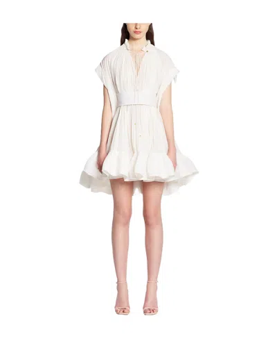 Lanvin A Short Dress With Lotus Leaf Edges In White