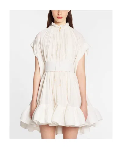 Lanvin A Short Dress With Lotus Leaf Edges In White