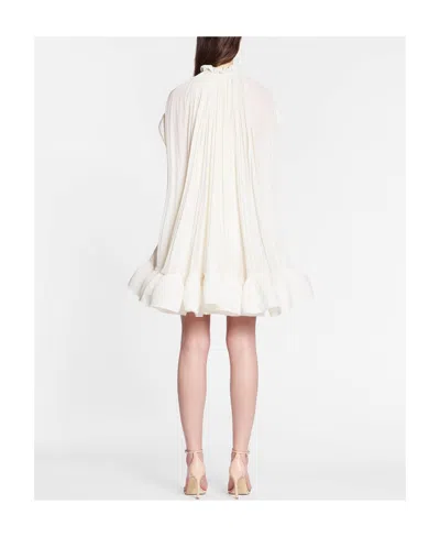Lanvin A Short Dress With Lotus Leaf Edges In White
