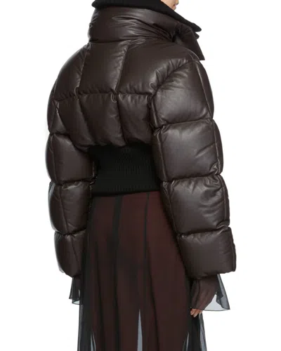 Givenchy Short Quilted Down Jacket In Brown